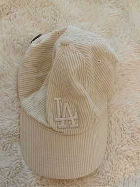 47 Dodgers Off-White Corduroy Baseball Cap